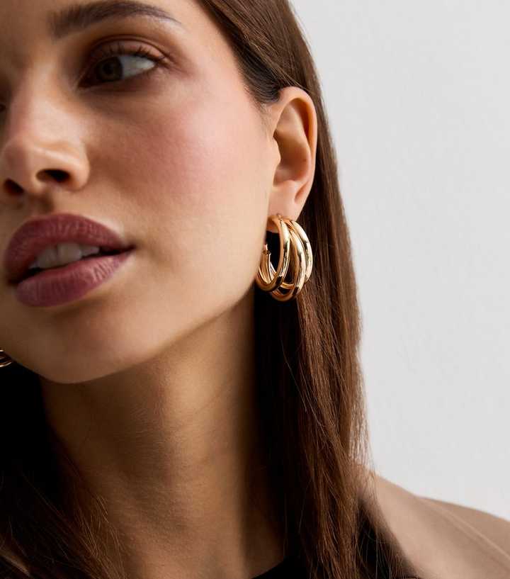 3'LÜ GOLD HALKA KÜPE