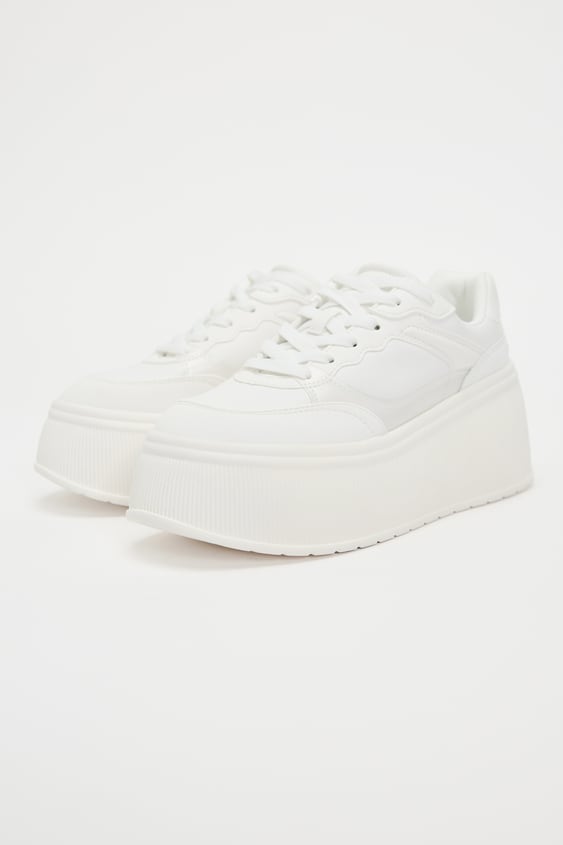 BEYAZ YÜKSEK TABAN SPOR AYAKKABI