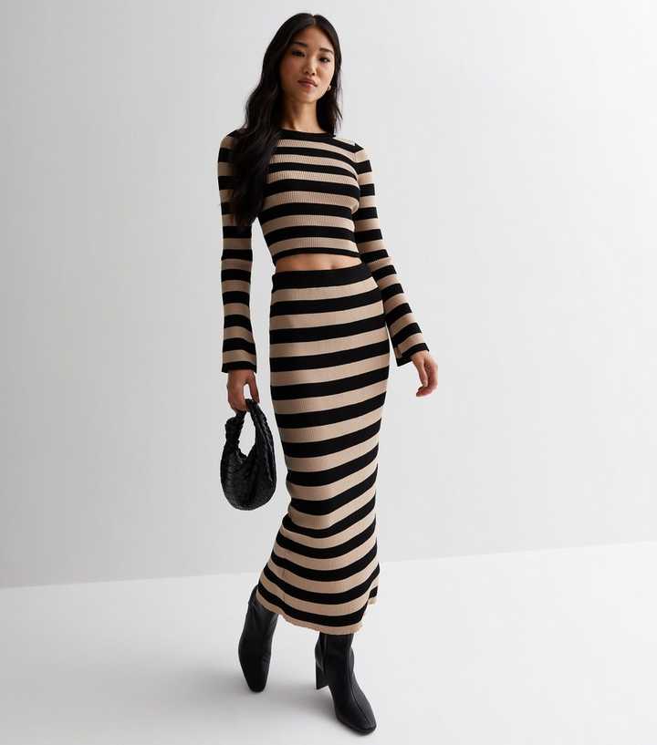 ÇİZGİLİ RAHAT KESİM PAMUKLU ETEK